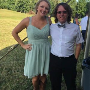 Sage green Alfred Sung formal dress